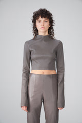 VSP - Agata - Grey Leather Top
