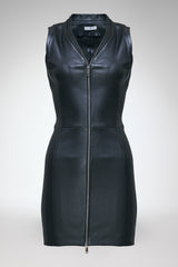 Bruna - Schwarzes Lederkleid