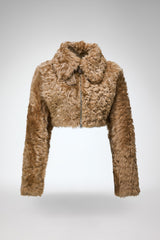 Lua - Kamelbraune Lammfelljacke