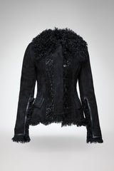Estela - Schwarze Lammfelljacke