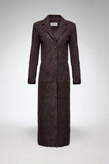 Laurence - Dark Bordeaux Leather Coat