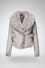 Filipa - Graue Lammfelljacke