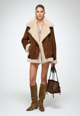 VSP - Antonella - Tobacco Shearling Coat