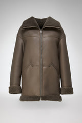 Dina - Stone Shearling Coat
