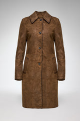 Esther - Olive Leather Coat