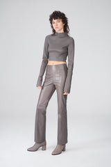 VSP - Agata - Grey Leather Top