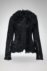 Estela - Schwarze Lammfelljacke