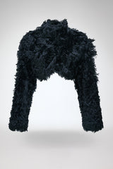 Ella - Schwarze Lammfelljacke