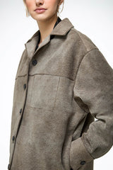 Nora - Grey Leather Jacket