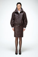 Eli – Dunkle Bordeaux-Lederjacke