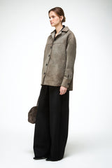 Nora - Grey Leather Jacket