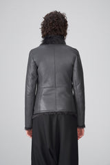 VSP - Adila - Clotho Anthracite Silky Shearling Jacket