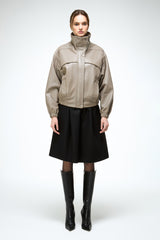 Eli - Beige Leather Jacket