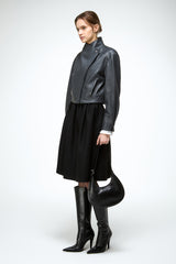 Alina – Anthrazitfarbene Lederjacke