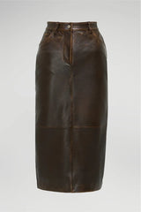 VSP - Fanny - Brown Leather Skirt