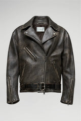 VSP - Marielle -Brown Anthracite Leather Jacket