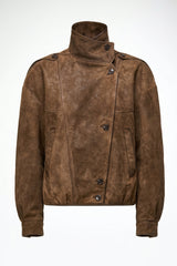 Maya - Olive Lederjacke