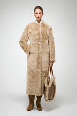 VSP - Inesse - Beige Brown Shearling Coat