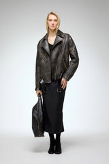 VSP - Marielle -Brown Anthracite Leather Jacket