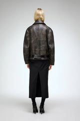 VSP - Marielle -Brown Anthracite Leather Jacket