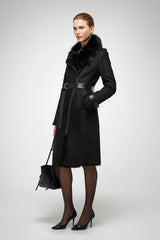 VSP - Lyza - Black Suede Shearling Coat