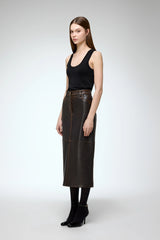 VSP - Fanny - Brown Leather Skirt
