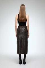 VSP - Fanny - Brown Leather Skirt