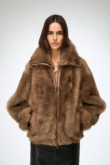 Bea - Sand Shearling Jacket