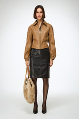 Silvia - Camel Leather Jacket