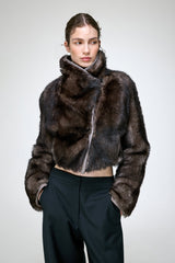 Ashley - Graue Lammfelljacke