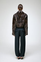 Ashley - Graue Lammfelljacke