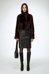 Ashley - Cherry Shearling Jacket