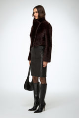 Ashley - Cherry Shearling Jacket
