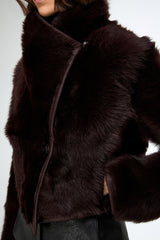 Ashley - Cherry Shearling Jacket