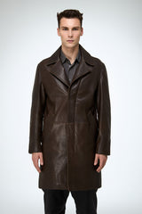 Tony - Brown Leather Coat