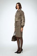 Abigail - Grey Leather Jacket