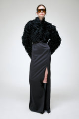 Ella - Schwarze Lammfelljacke