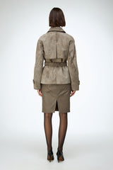 Elda - Grey Leather Jacket