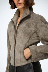 Serra - Grey Leather Jacket