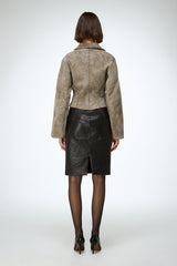 Serra - Grey Leather Jacket