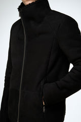 Bastien - Black Suede Shearling Jacket