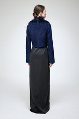 Yva - Blaue Lammfelljacke