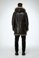 Teo - Anthracite - Beige Shearling Coat