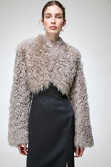 Ella - Graue Lammfelljacke