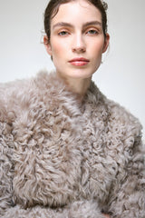 Ella - Graue Lammfelljacke