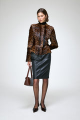 Anna - Dunkelbraune Lammfelljacke