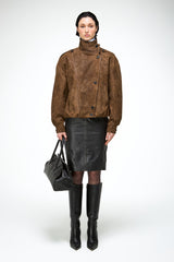 Maya - Olive Leather Jacket