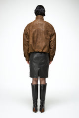 Maya - Olive Leather Jacket