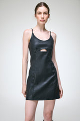 Lorianne - Schwarzes Lederkleid