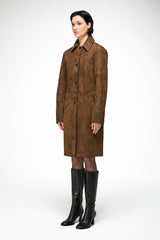 Esther - Olive Leather Coat